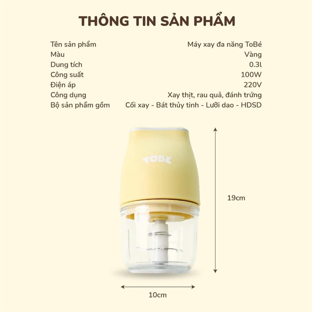 Máy Xay đa năng Tobé cối Thuỷ Tinh Phiên bản quốc tế