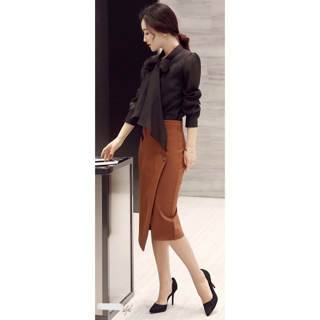 CHÂN VÁY TÀ LỆCH PHỐI NÚT FASHION | BigBuy360 - bigbuy360.vn