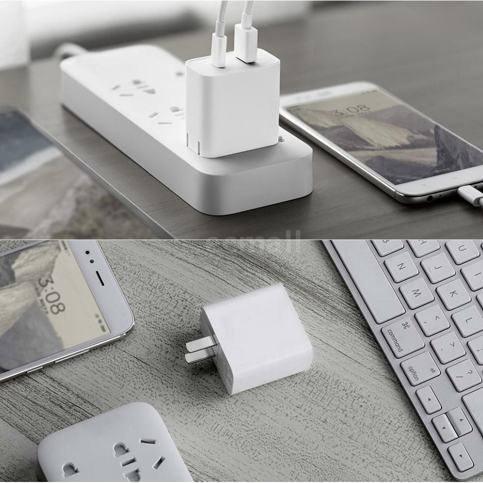 Củ Sạc nhanh 30W PD 2 cổng XIAOMI Usb Charger 30W 1A1C cho iPhone iPad Samsung Oppo IP 6 7 8 Xs Xr Max 11 12 Pro Air cục