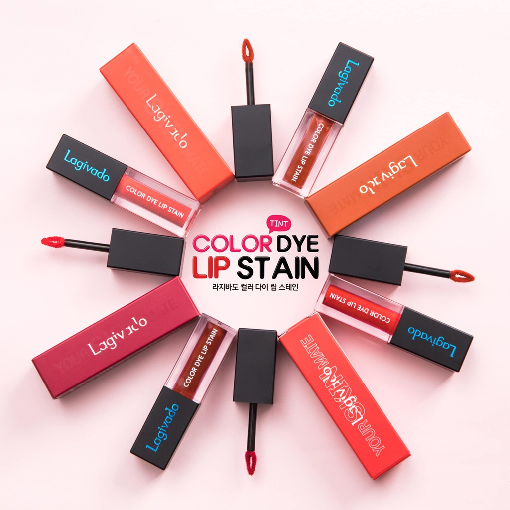 Son kem lì Hàn Quốc Lagivado lên màu chuẩn, lâu trôi Color Dye Lip Stain dạng nước – 04 màu son đẹp_LG_005