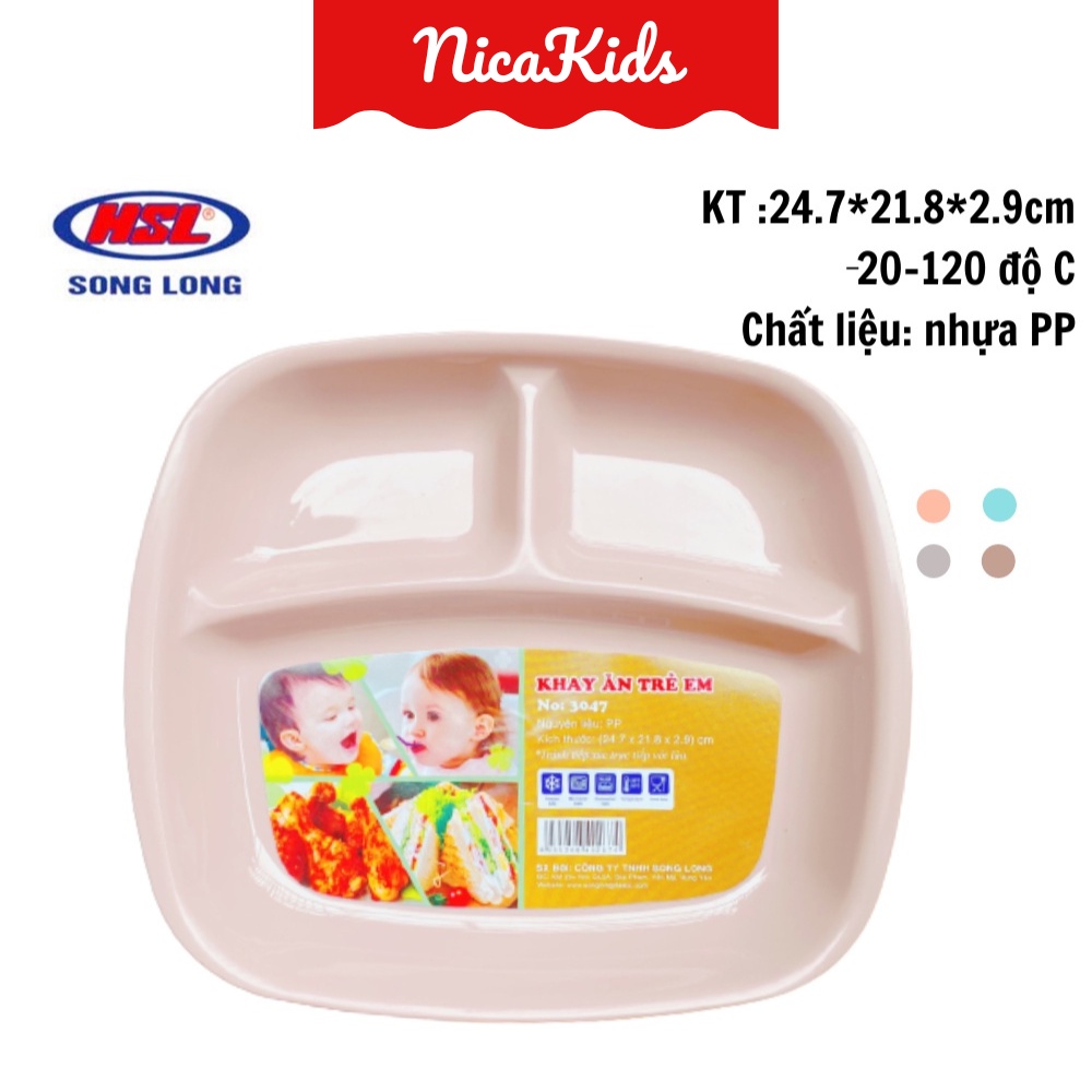 Khay đựng đồ ăn 3 ngăn cho bé iu iu - Song Long