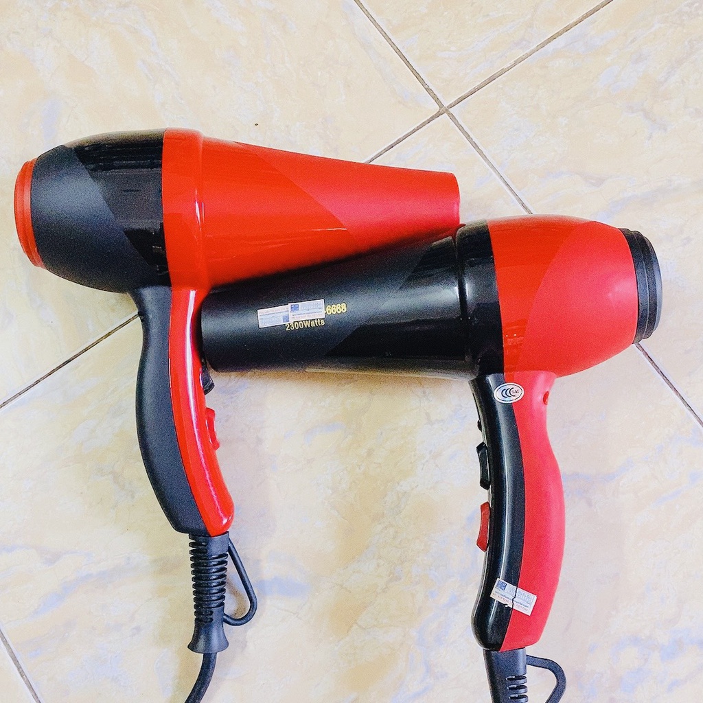 Máy sấy tóc chuyên nghiệp salon barbershop mã 6668  2300w (màu đỏ đen )