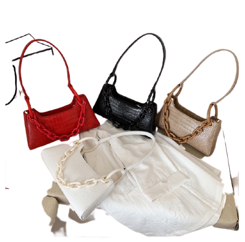 Túi đeo chéo nữ 💖 𝑭𝑹𝑬𝑬𝑺𝑯𝑰𝑷 💖 Túi kẹp nách xích nhựa bản to thời trang da vân cá sấu 2020 | BigBuy360 - bigbuy360.vn