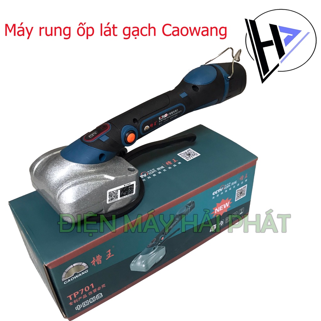 Máy rung, hít gạch CAOWANG Chính Hãng, máy ốp lát gạch men cao cấp cầm tay dùng pin 12V