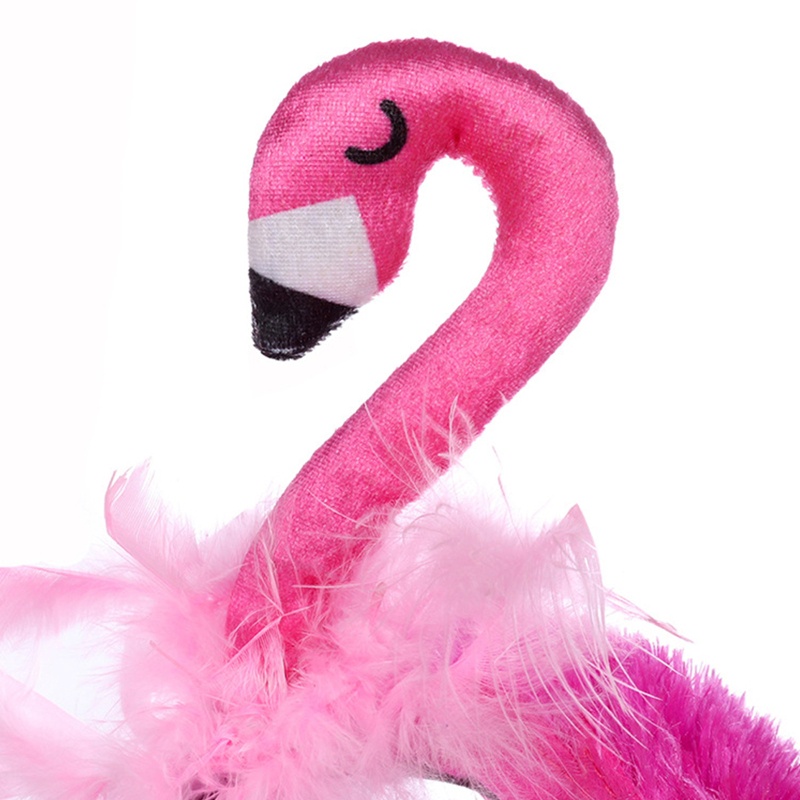 Flgo Băng Đô Cài Tóc Hình Chim Hồng Hạc Nhồi Bông Màu Đỏ Đào Ngọt Ngào Dễ Thương Trang Trí Tiệc