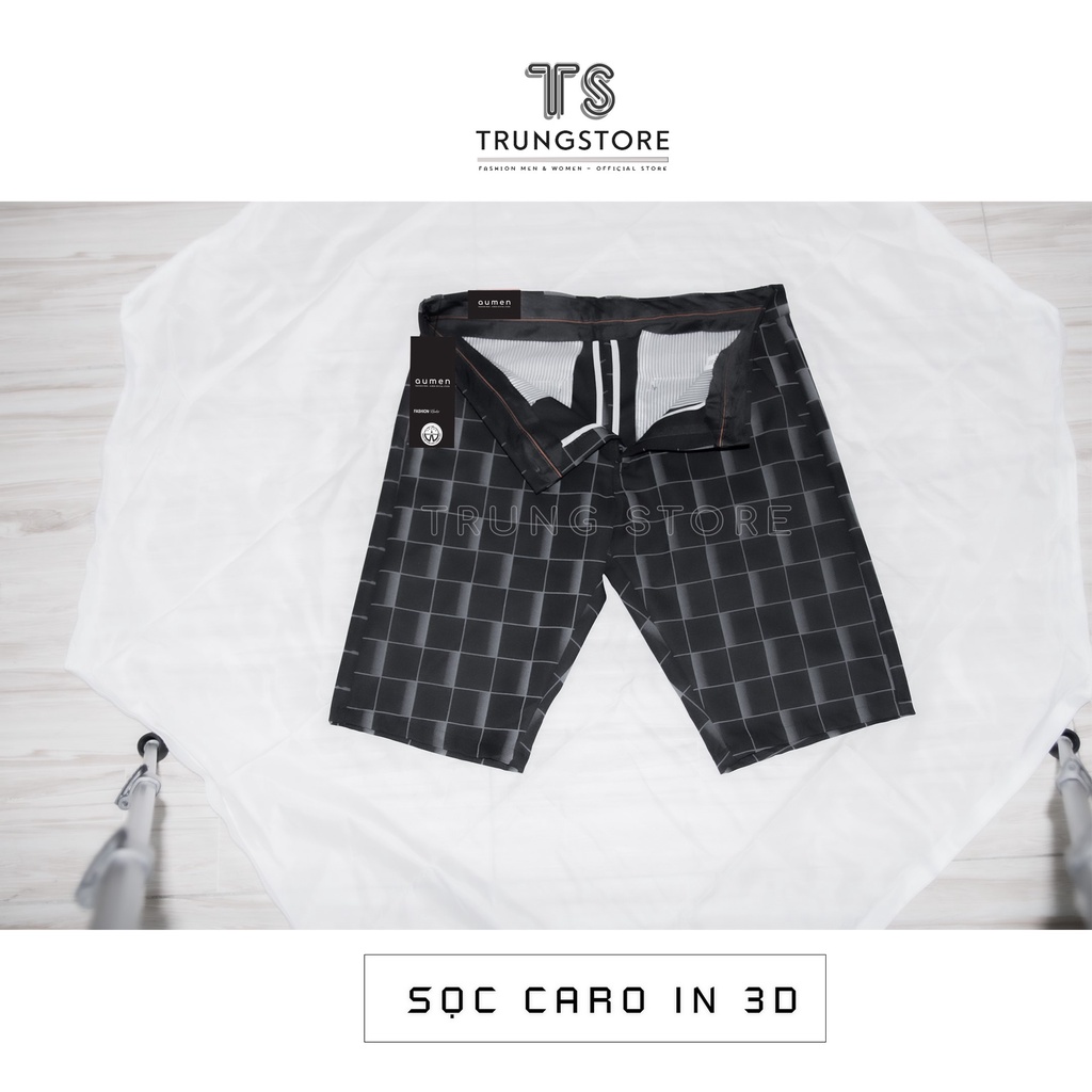 Quần Short ÂU Kẻ Sọc CARO In 3D 6 Màu Vải COTTON 2 CHIỀU Form Chuẩn Men Dáng Ôm Thời Trang