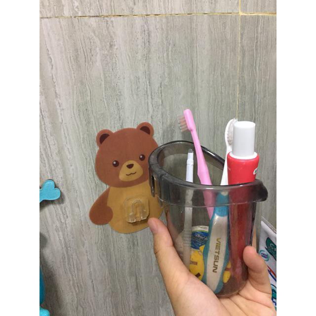 Combo 4 Cốc gấu đựng bàn chải đánh răng trong nhà tắm