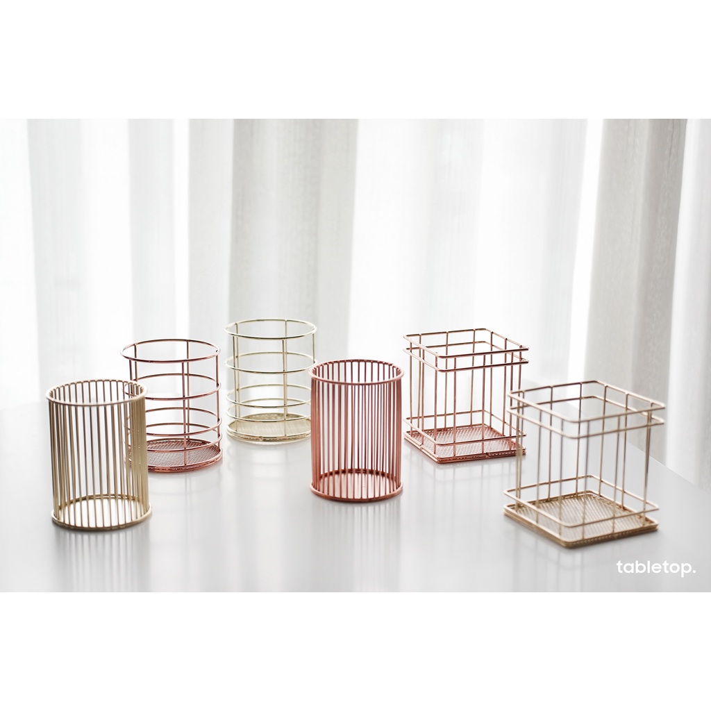 Ống cắm bút kim loại, trang trí, màu gold / rose gold / đồng - nhiều thiết kế khác nhau