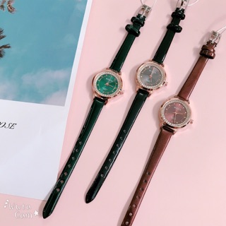 Đồng hồ dây da nữ trơn BOLUN size mini chính hãng