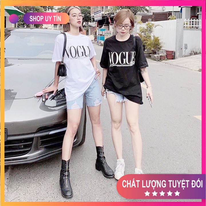 Áo Phông Unisex 🎁[FREESHIP]🎁 Áo Thun VOGUE Dáng rộng, vải cotton-mềm mịn thoáng mát Mã TT08