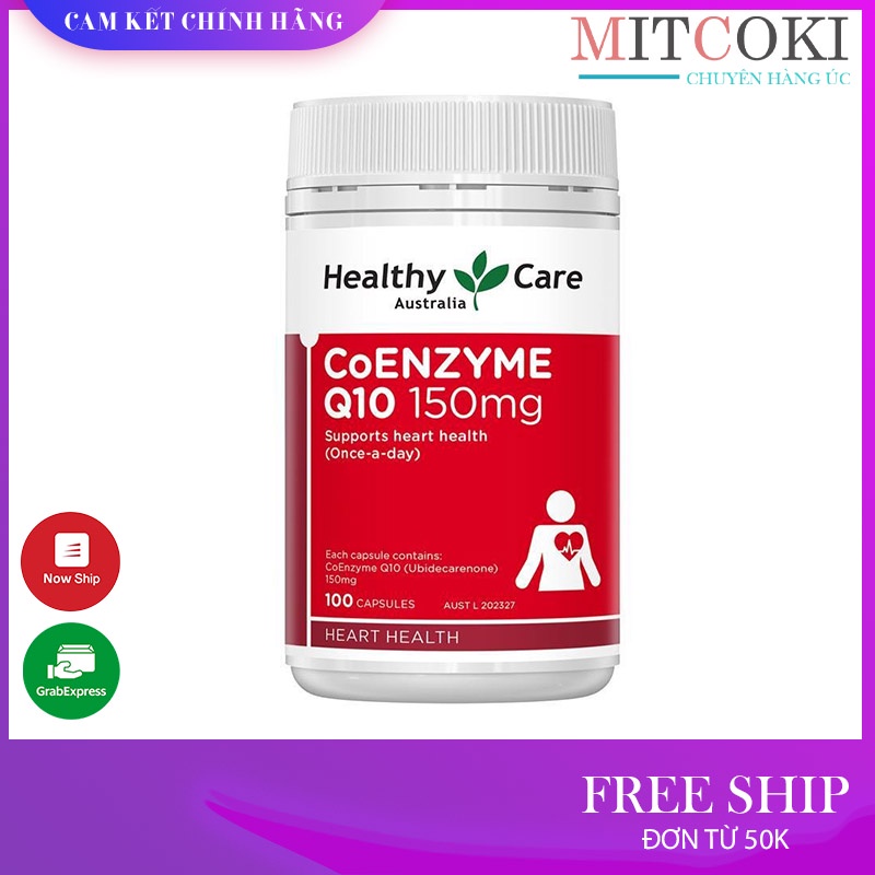 Viên uống bổ tim Healthy Care CoEnzyme Q10 150mg ÚC 100 viên