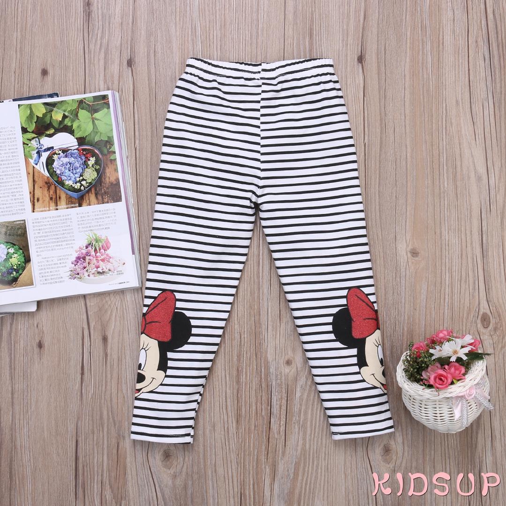 Quần legging dài in hình chuột mickey minnie xinh xắn cho bé gái từ 2-7 tuổi