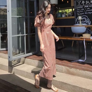 3 Váy caro tay bồng
