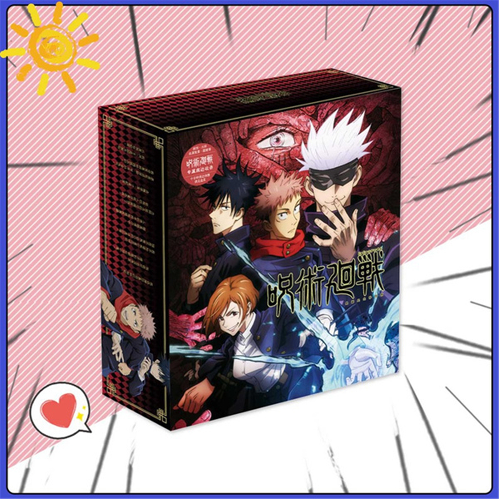 SWEETJOHN Brooch Ornaments Jujutsu Kaisen Gift Bag Bookmark Collection Toy Anime Jujutsu Kaisen Sticker With Postcard Poster Special Badge Sleeves Gift Set Lucky Gift Bag