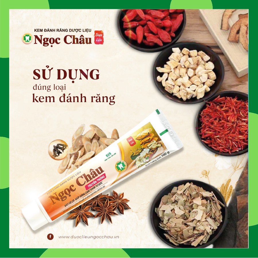 Kem Đánh Răng Dược Liệu NGỌC CHÂU 125g - 170g Giúp Bảo Vệ Lợi ,Nướu, Làm Chắc Chân Răng, Ngăn Ngừa Nhiệt Miệng