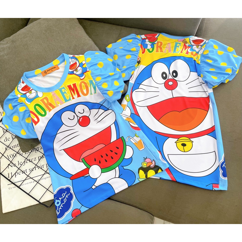 Đầm suông thun lạnh in 3D size đại cho bé gái từ 23 đến 45kg - Đầm váy bé gái - FREESHIP