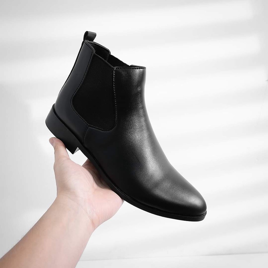 Giày chelsea boot da thời trang Inichi I1071 da lì chống nhăn, có khâu đế