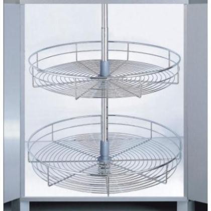 Mâm xoay Inox mạ Crom bóng xoay 360 cho góc tủ bếp của hãng GROB - hàng nhập khẩu
