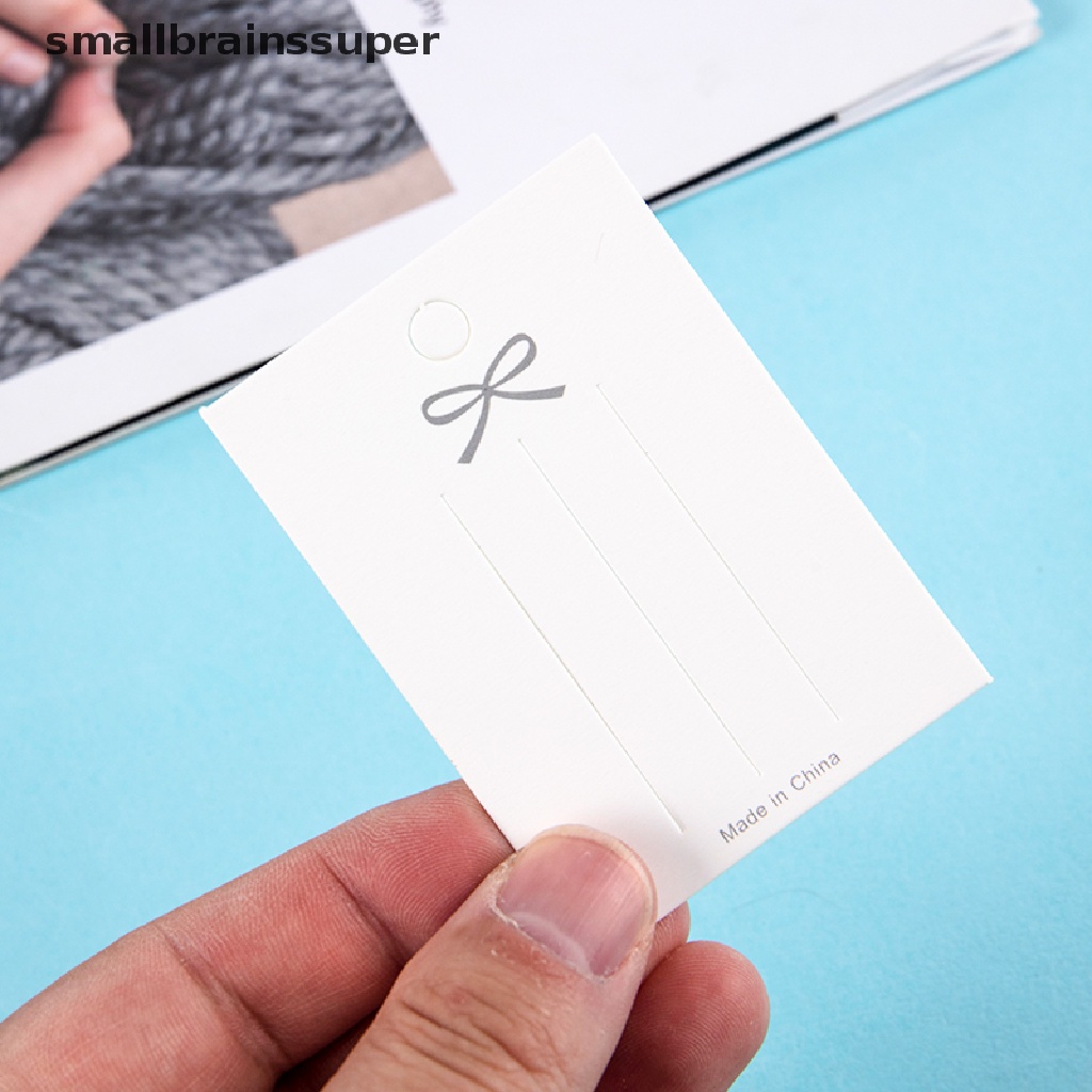 Set 50 Thẻ Giấy Màu Trắng Làm Kẹp Tóc / Trang Sức Thủ Công DIY