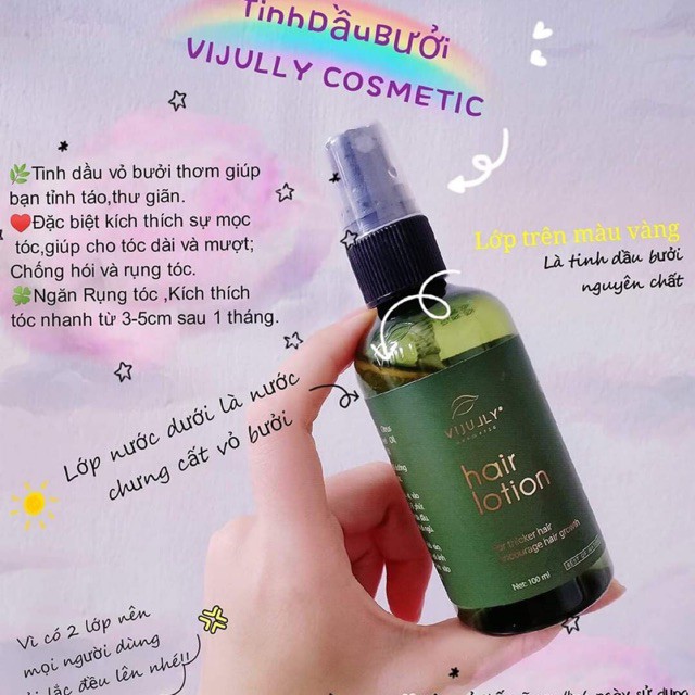 Xịt dưỡng tóc tinh dầu Bưởi  Vi Jully 100ml ngăn rụng kích thích mọc tóc