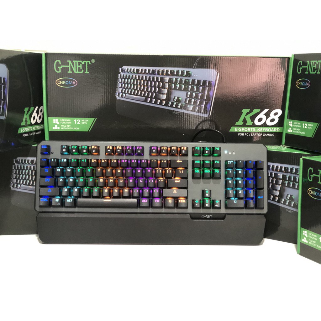 Bàn Phím Cơ Gnet K68 bản Blue switch - Bàn Phím Gaming giá rẻ -Vô Địch Trong Tầm Giá Chưa Có Đánh Giá