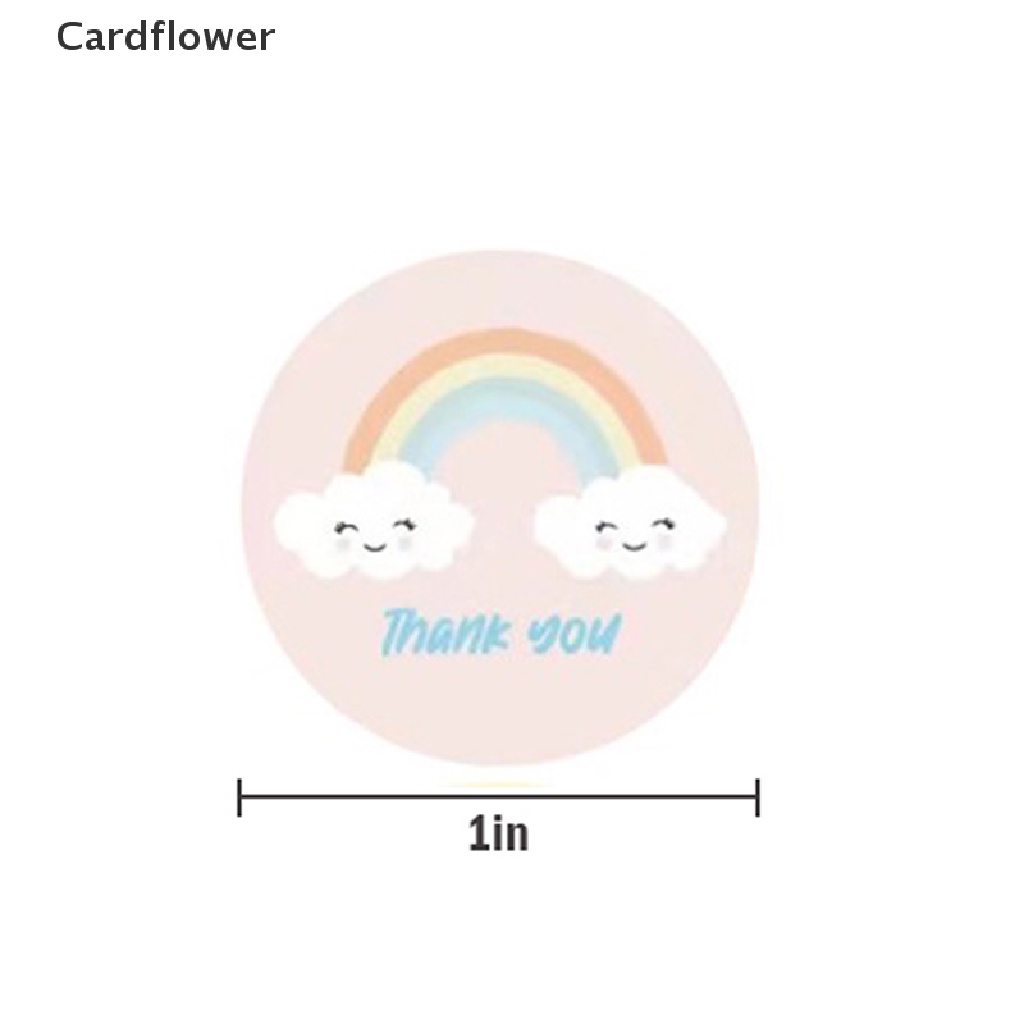 Set 500 miếng dán tròn họa tiết hoạt hình Thank You cầu vồng đám mây mặt trời trang trí