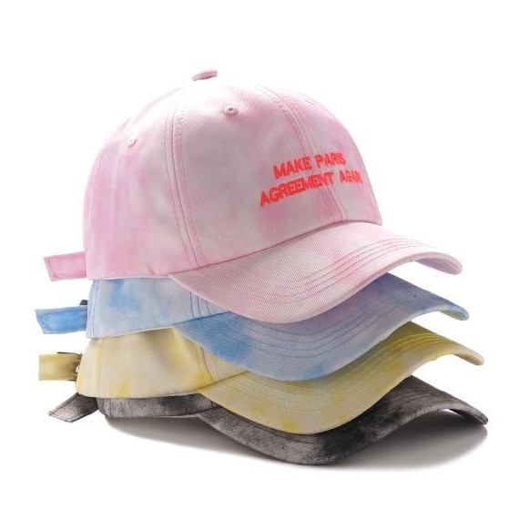 Japanese Harajuku style unique handsome cute tie-dye letter embroidered cap