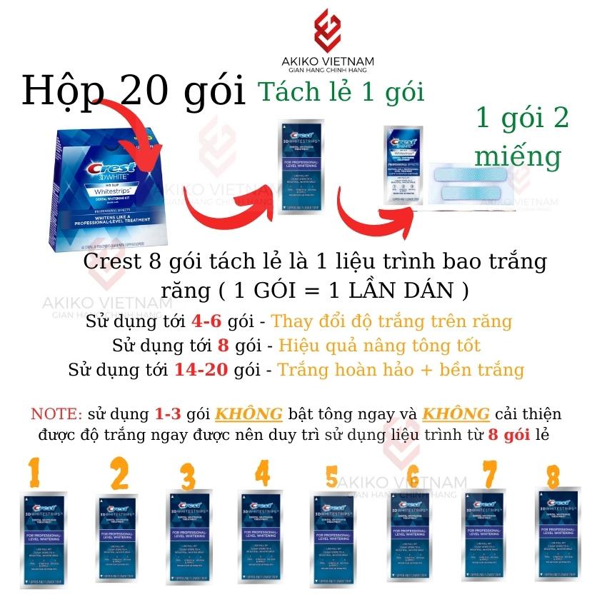 [ 1 GÓI ] Miếng dán trắng răng ❤ FREESHIP ❤ Miếng dán Crest 3D White Whitestrips [Hàng Mỹ] - trắng răng Crest 3D Wh