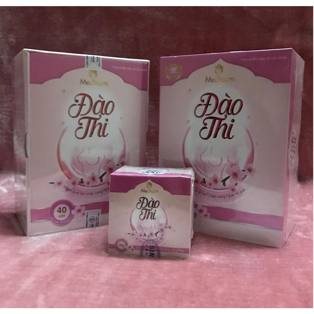 Combo Đào Thi 2 Hộp Uống + 1 Kem Bôi Đào Thi❤️Tặng Kèm Thước Đo + Mặt Nạ Rwine Beauty ( Chính Hãng 100% )