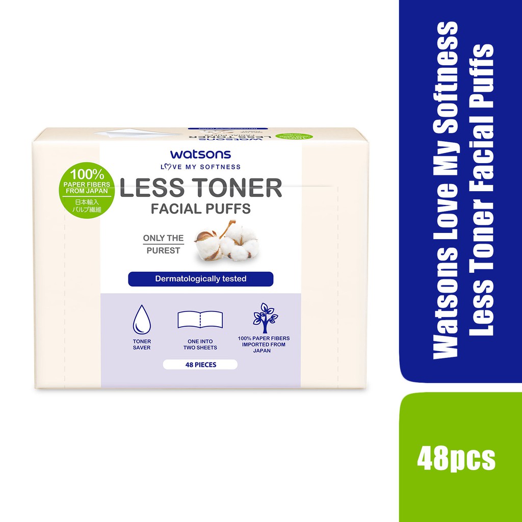 Bông Tẩy Trang Watsons Love My Softness Less Toner Facial Puffs 48 Miếng