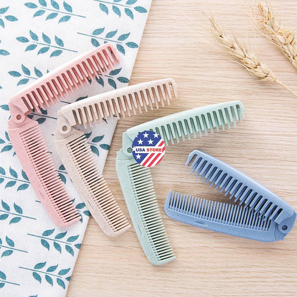 Lược Gập Chải Đầu Du Lịch Nhựa Lúa Mạch / THÉP KHÔNG GỈ Cao Cấp