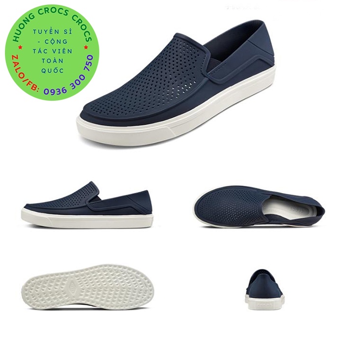 GIÀY NHỰA CROCS CITILANE ROKA SLIP ON CHO NAM MÀU XANH NAVY XUẤT XỊN FULL BOX