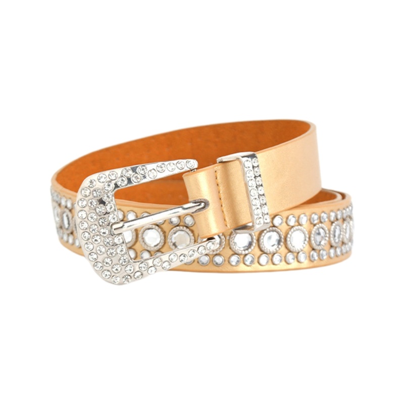 Ivy Bar Adult Teenager Bling Bling Rhinestones Belt Studded Belt for Women Men