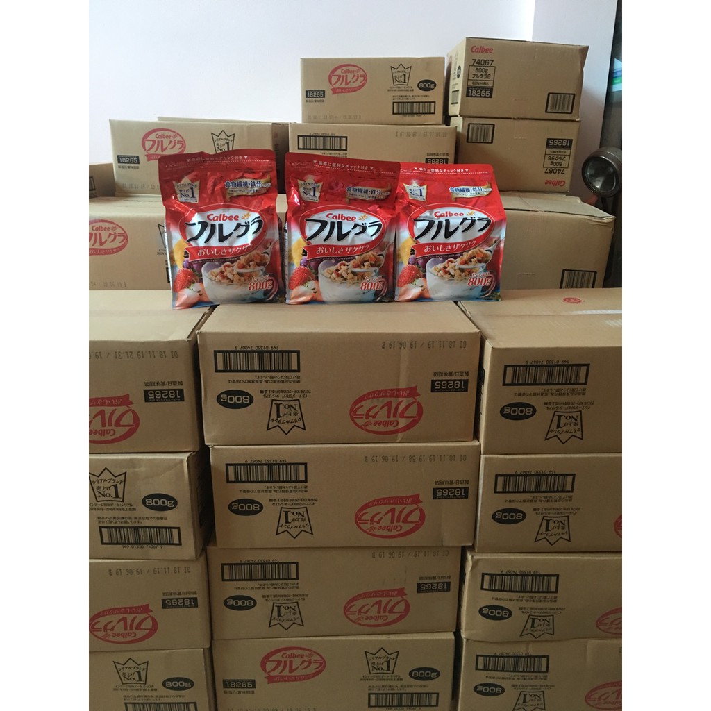 [Tổng kho HN] Ngũ cốc hoa quả Calbee Nhật Bản gói 800g