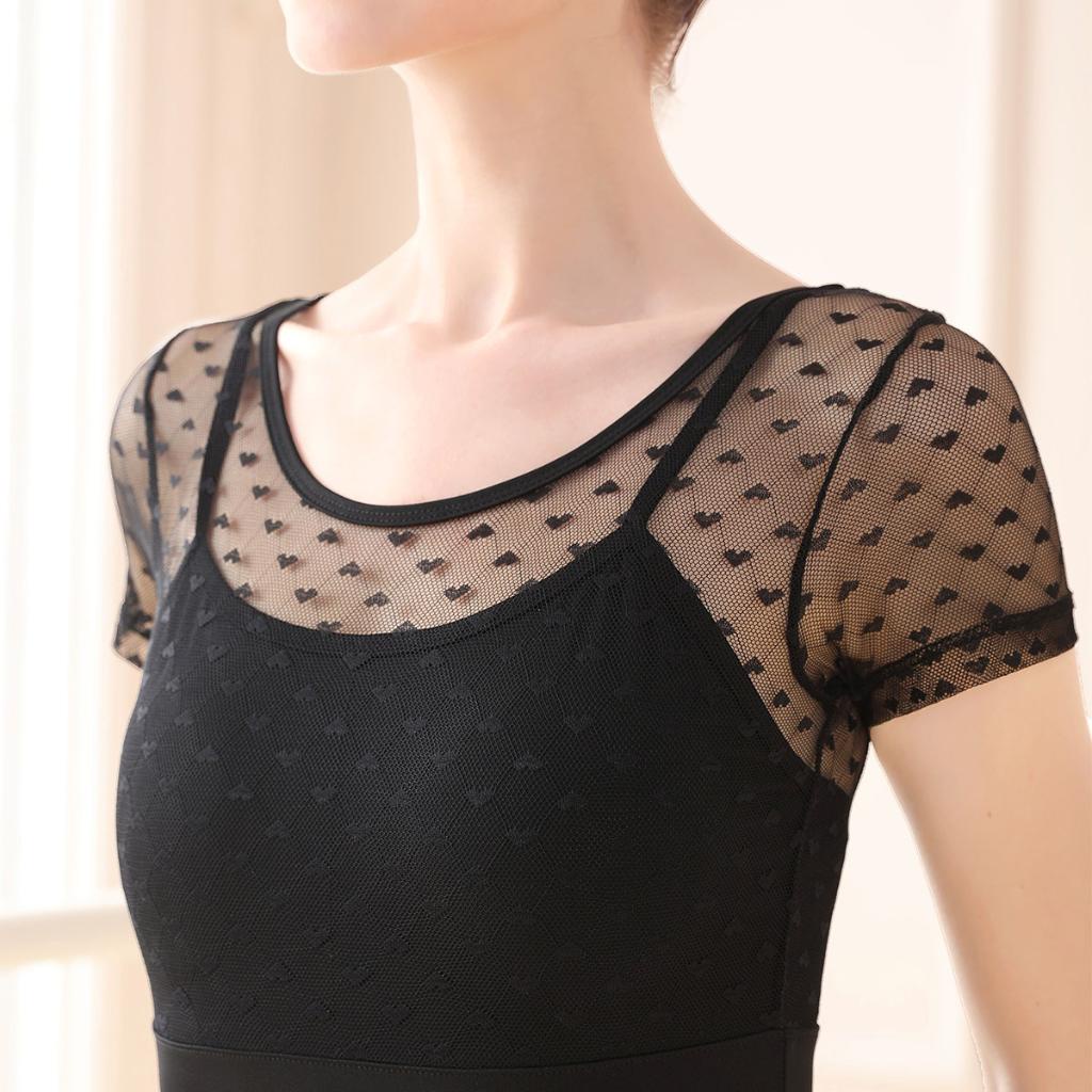 Ballet leotard người lớn phụ nữ ngắn tay ren splice dance bodysuit | BigBuy360 - bigbuy360.vn