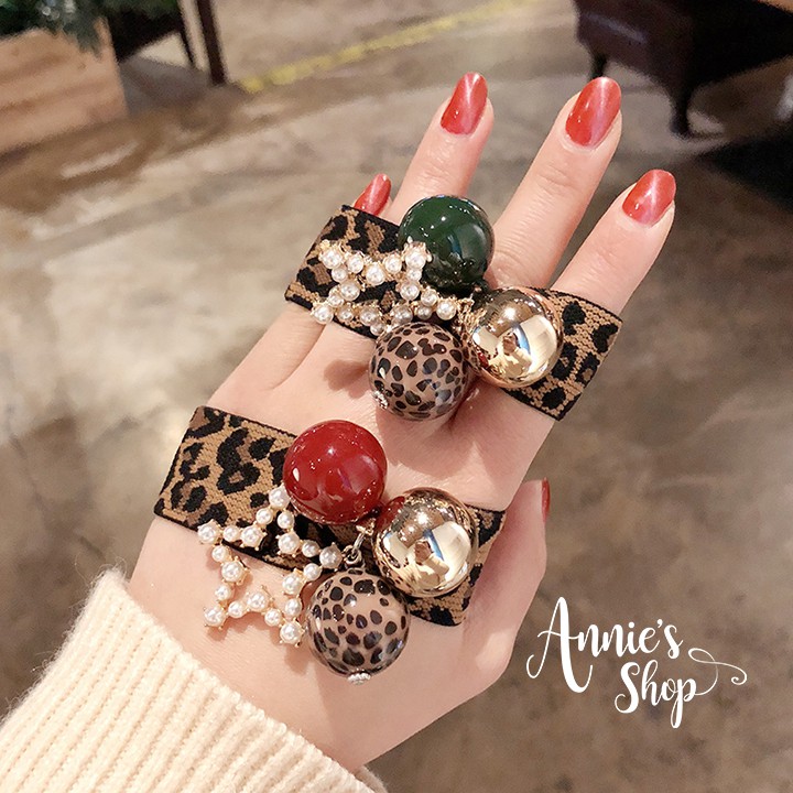 CH088 Cột tóc handmade da beo phối sao hot trend