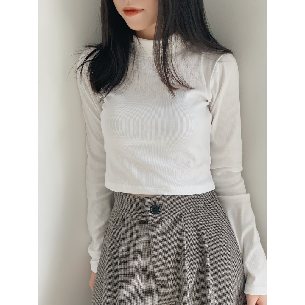 áo thun gân trơn cổ 3 phân TKP115 LOLLIE STUDIO