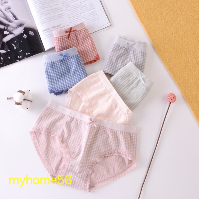 [SIÊU DÃN] SET 10 quần lót cotton dãn 4 chiều  kẻ ô cao cấp
