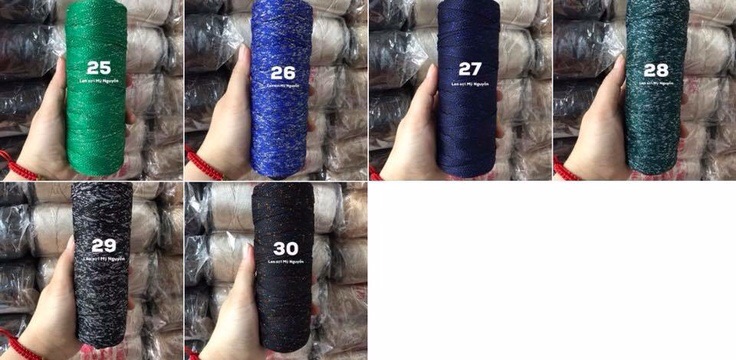 Sợi dệt kim tuyến lõi đen 125gram