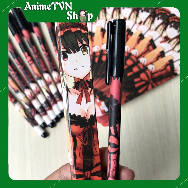 Bút Viết cao cấp Anime Date A Live (Kurumi) - Dạ bi mực đen kèm hộp in hình thân bút và hộp