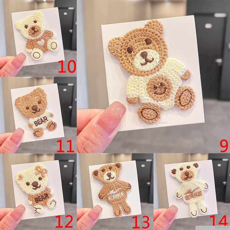 Kẹp tóc dệt kim hình thỏ/ gấu hoạt hình đáng yêu cho bé gái