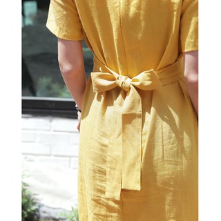 Đầm Suông Linen Thắc Nơ