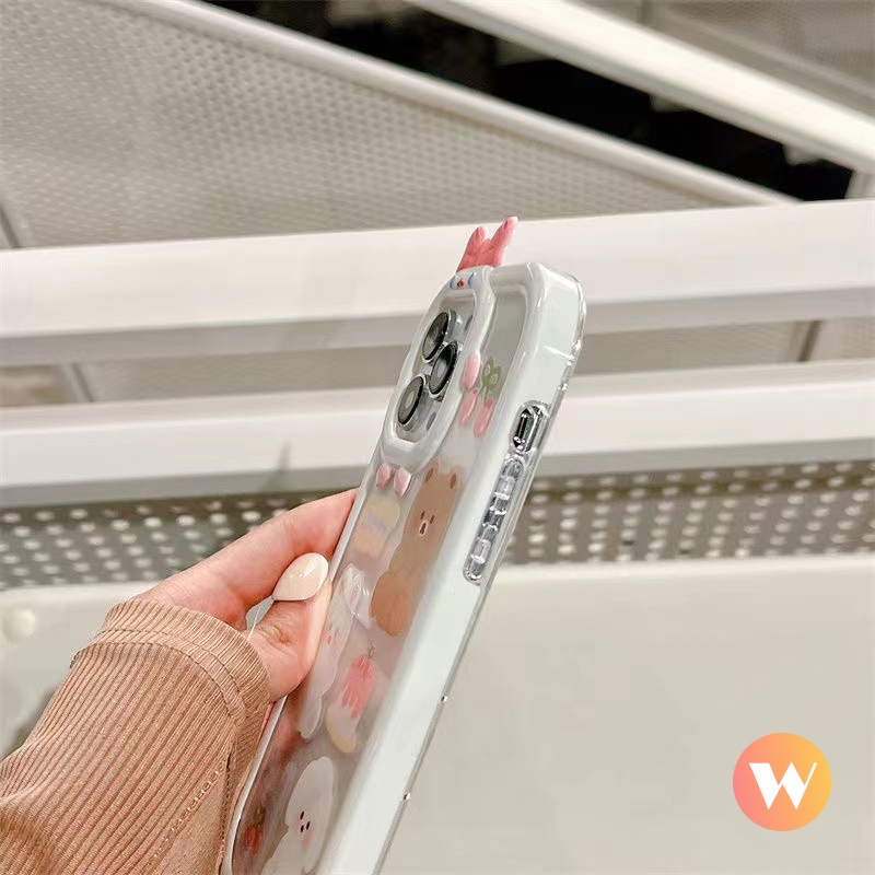 Ốp Điện Thoại Tpu Mềm Trong Suốt Hình Gấu 3D Cho iPhone 11 XR X XS Max 13 12 11 14 Pro Max XR 14 6s 7 6 8 Plus SE 2020