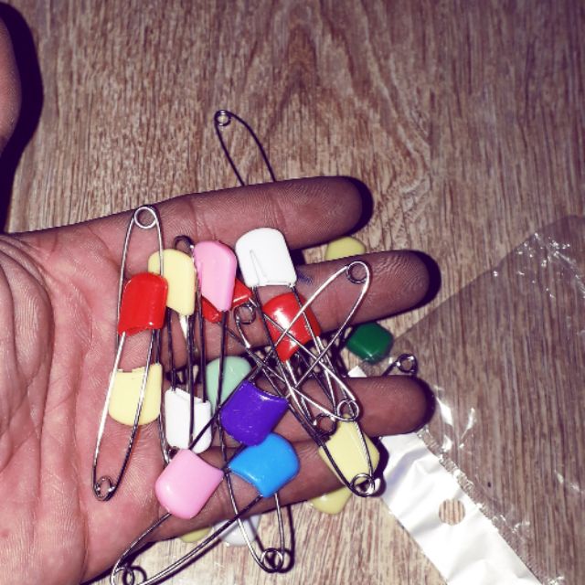 Sét 5 chiếc kim tây bằng thép không gỉ có đầu nhựa loại Đại dài 5,2 cm