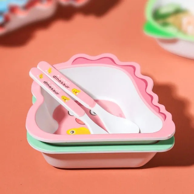 Phim Hoạt Hình ​​Bộ 2 Món Chén Đĩa Ăn Bằng Sợi Tre Cho Bé