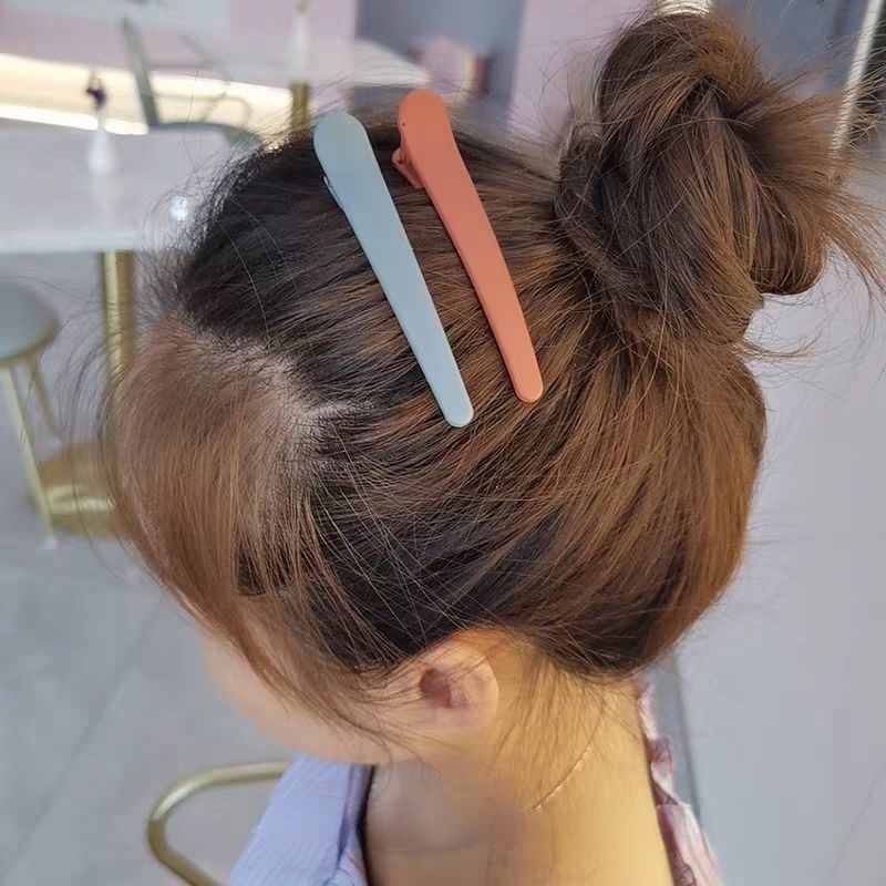 Kẹp tóc mỏ vịt bằng nhựa màu sắc ngọt ngào đơn giản không để lại dấu vết