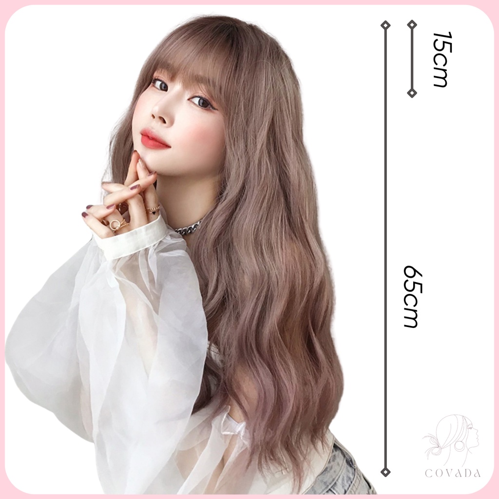 Tóc giả nguyên đầu COVADA xoăn sóng nước đẹp dài hot trend cao cấp TG22