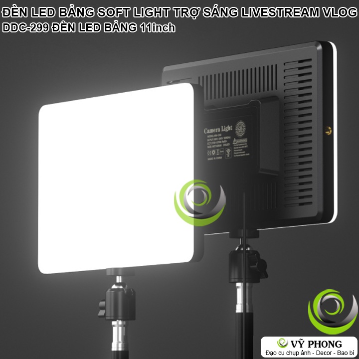 ĐÈN LED BẢNG CHUYÊN NGHIỆP 3 MÀU ÁNH SÁNG DỊU NHẸ HỖ TRỢ QUAY VLOG ĐÈN LED LIVESTREAM MẪU CHỤP HÌNH SẢN PHẨM DDC-299