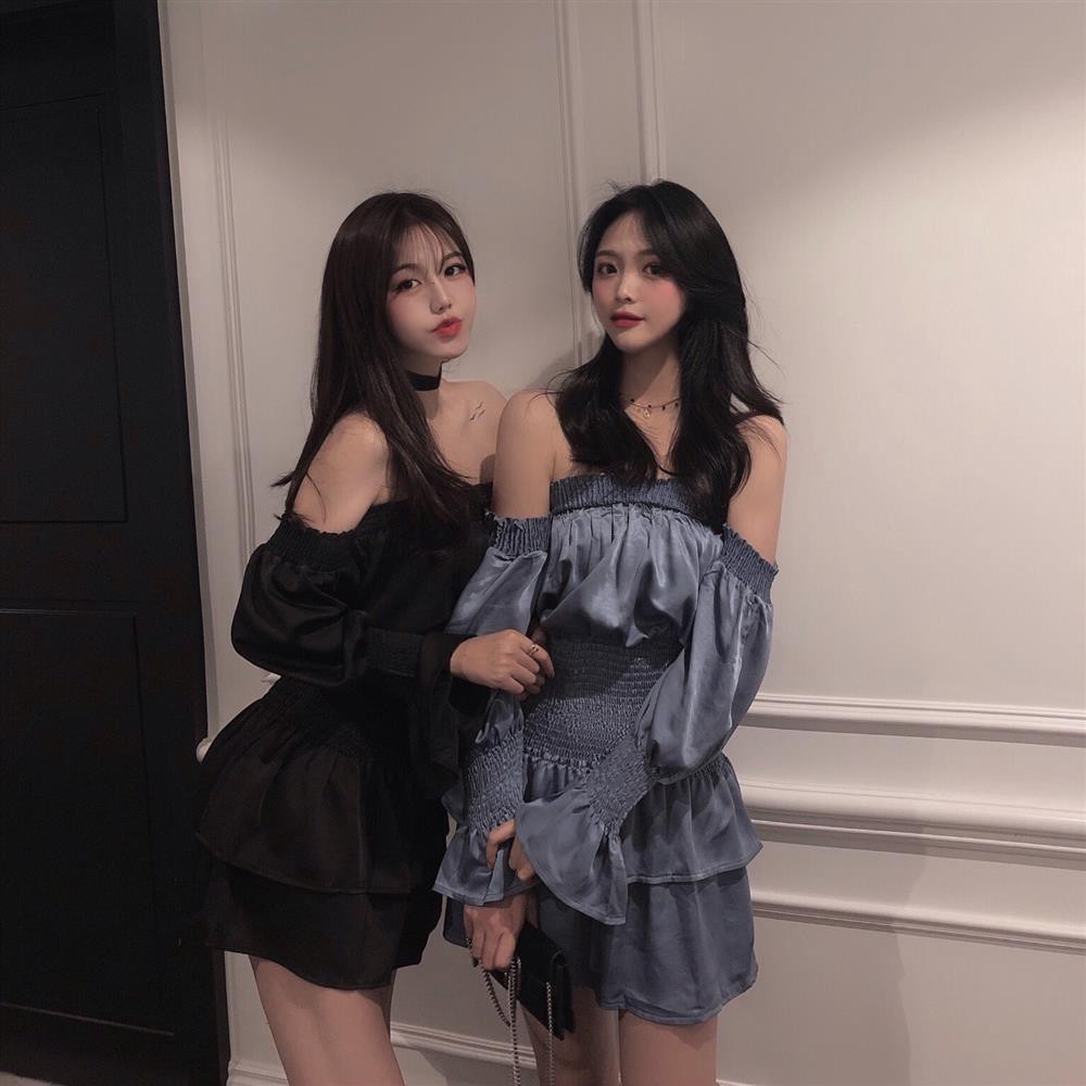 Đầm trễ vai phối bèo nhún eo tôn dáng | BigBuy360 - bigbuy360.vn