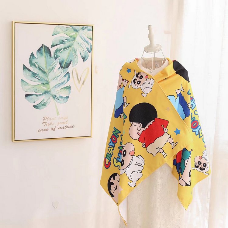 Khăn Tắm Thể Thao Dài Thấm Hút Tốt In Hình Cậu Bé Bút Chì Shin-Chan Hoạt Hình Cho Nam Nữ